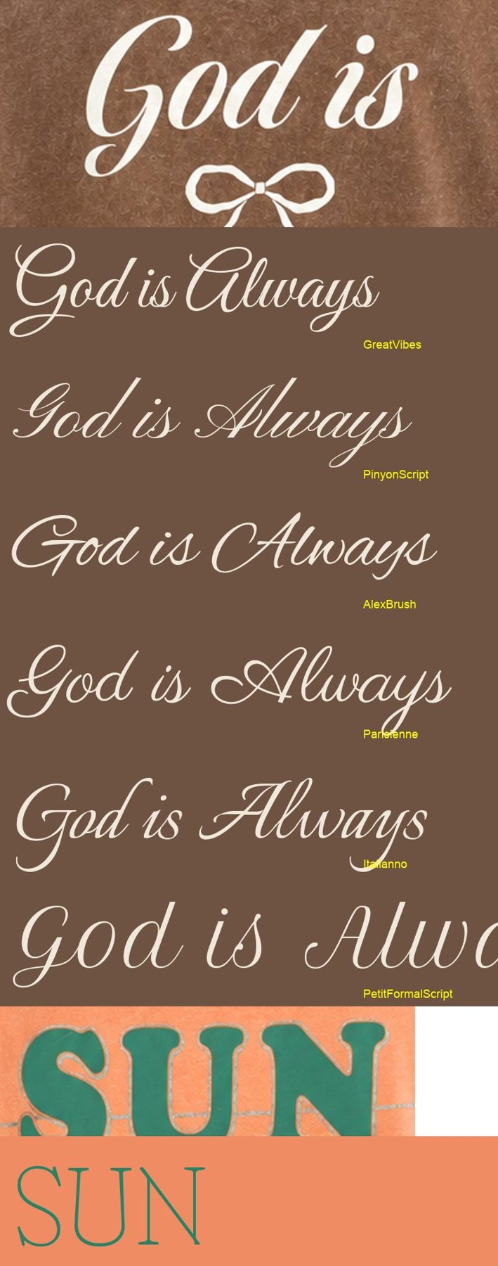 Font lineup