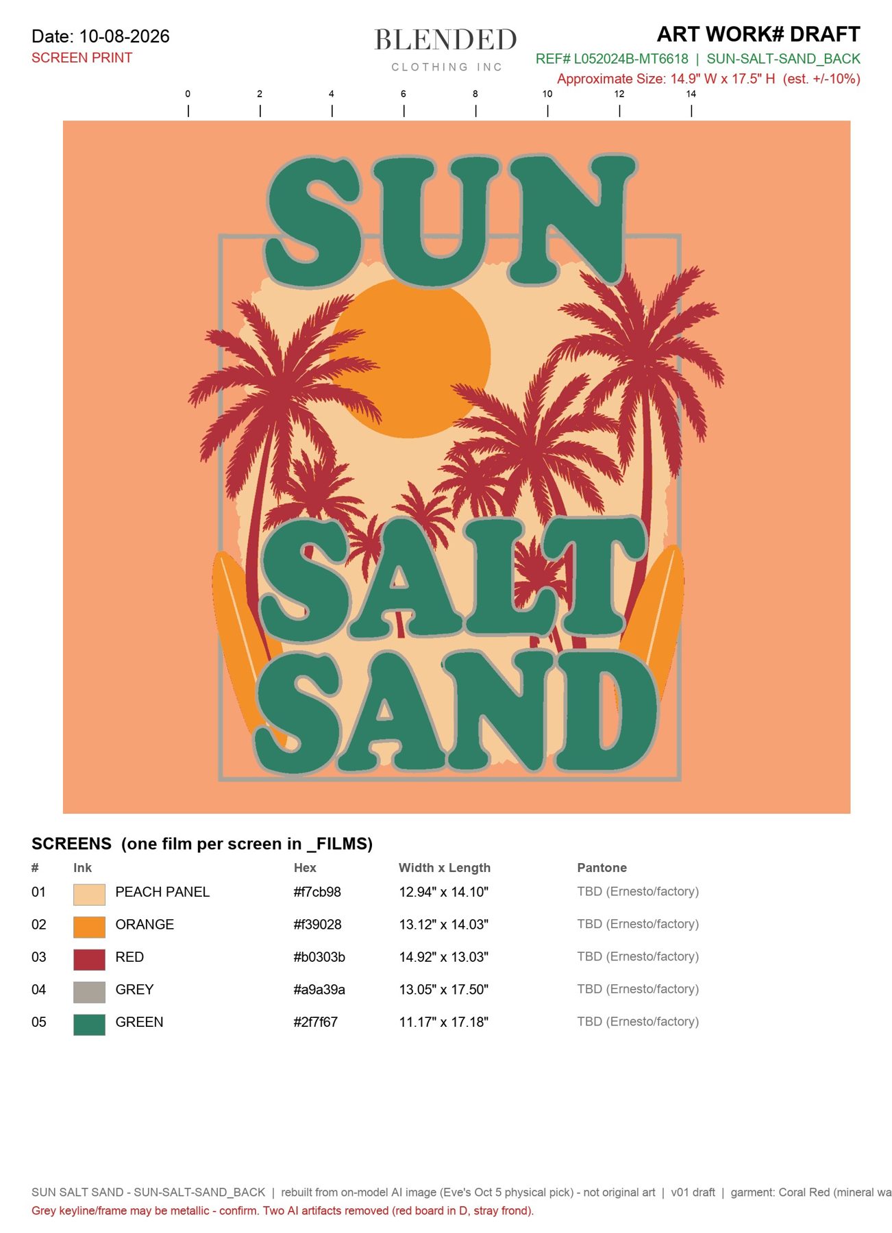 Sun Salt Sand back pitch sheet